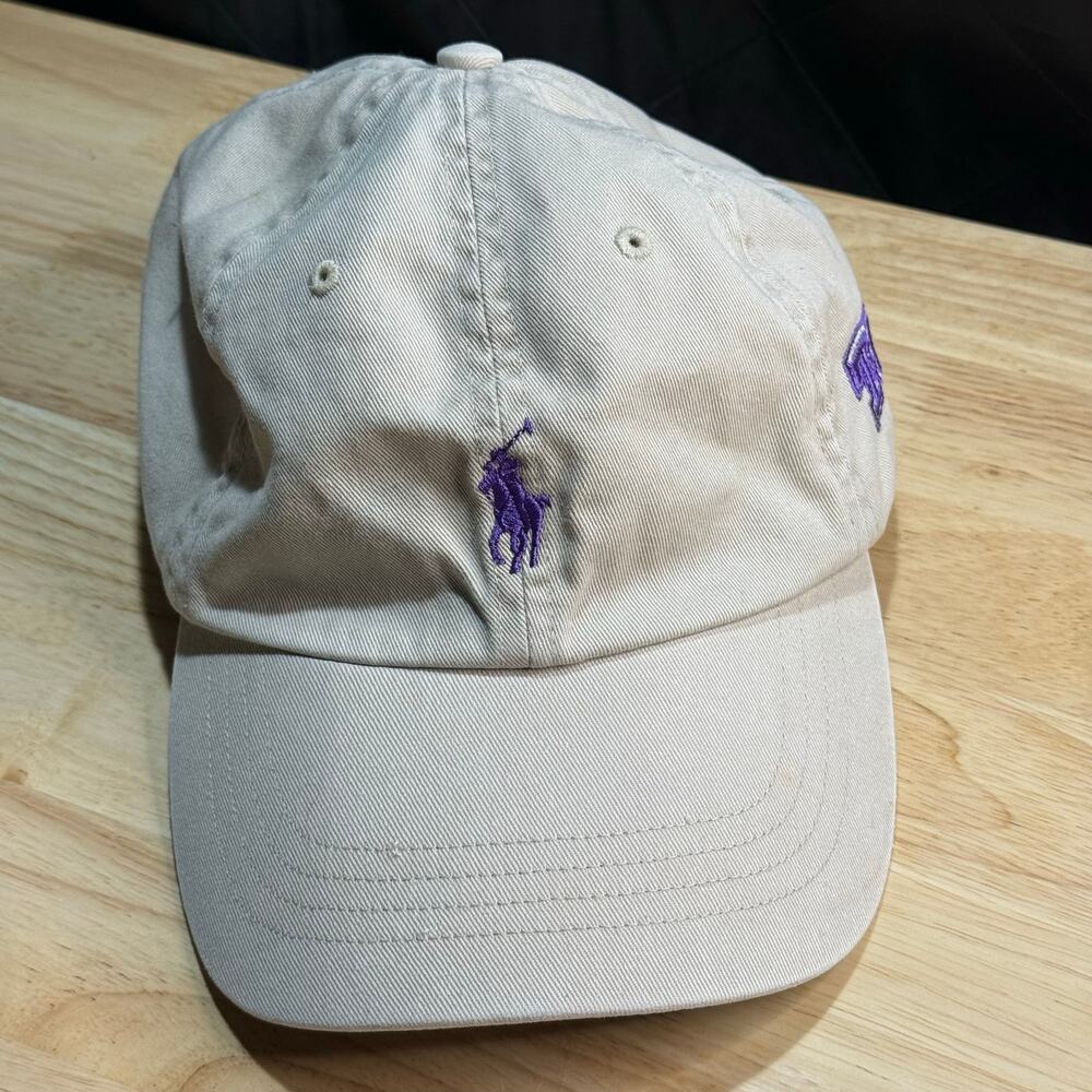Polo Ralph Lauren Mens Adjustable Baseball Cap Khaki Tan Pony Logo Strapback TCU